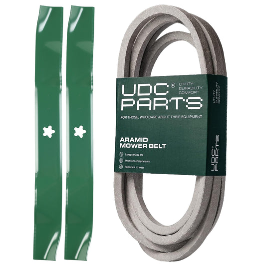UDC Parts Mower Kit / Belt 539109243 + 2 Pack Blades 134149 / Fits Husqvarna LTH1542 Z4218 Z4219 Z4824 Z5426 Bulk Lawn Mower Blades - UDC Parts Mower Kit / Belt 539109243 + 2 Pack Blades 134149 / Fits Husqvarna LTH1542 Z4218 Z4219 Z4824 Z5426