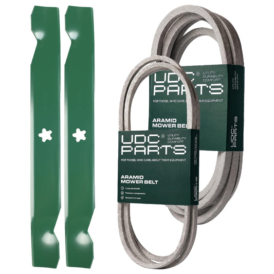 UDC Parts Mower Kit / Belt 138255 + Belt 539117245 + 2 Pack Blades 138497 / Fits Husqvarna LT1597 MOWER PARTS - UDC Parts Mower Kit / Belt 138255 + Belt 539117245 + 2 Pack Blades 138497 / Fits Husqvarna LT1597