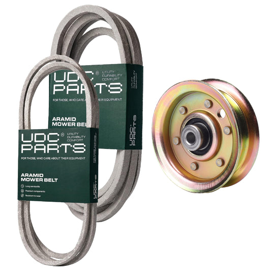 UDC Parts Mower Kit / Belt 174883 + Belt 539109243 + Pulley 173437 / Fits Husqvarna LTH1542 MOWER PARTS - UDC Parts Mower Kit / Belt 174883 + Belt 539109243 + Pulley 173437 / Fits Husqvarna LTH1542