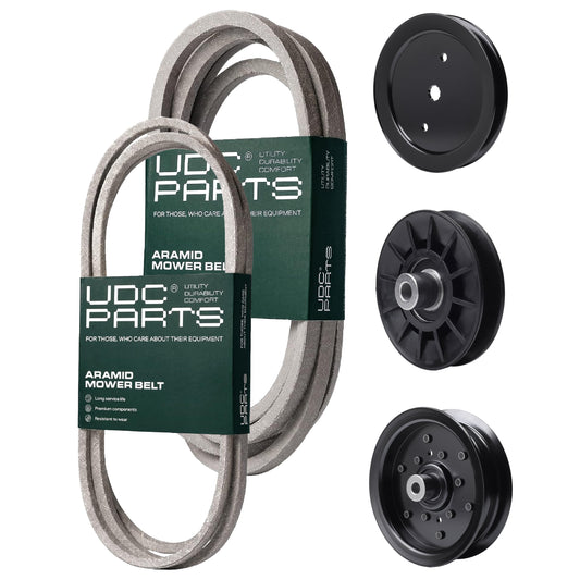 UDC Parts Mower Kit / Belt 140218 + Belt 197242 + Pulley 195945 + Pulley 532194326 + Pulley 532196106 / Fits Jonsered LT2223A2 MOWER PARTS - UDC Parts Mower Kit / Belt 140218 + Belt 197242 + Pulley 195945 + Pulley 532194326 + Pulley 532196106 / Fits Jonsered LT2223A2