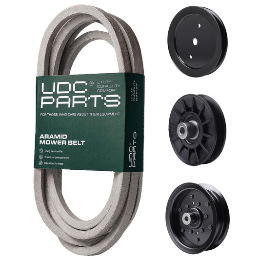 UDC Parts Mower Kit / Belt 197242 + Pulley 195945 + Pulley 532194326 + Pulley 532196106 / Fits Jonsered LT2223A2 LT2320A2 MOWER PARTS - UDC Parts Mower Kit / Belt 197242 + Pulley 195945 + Pulley 532194326 + Pulley 532196106 / Fits Jonsered LT2223A2 LT2320A2