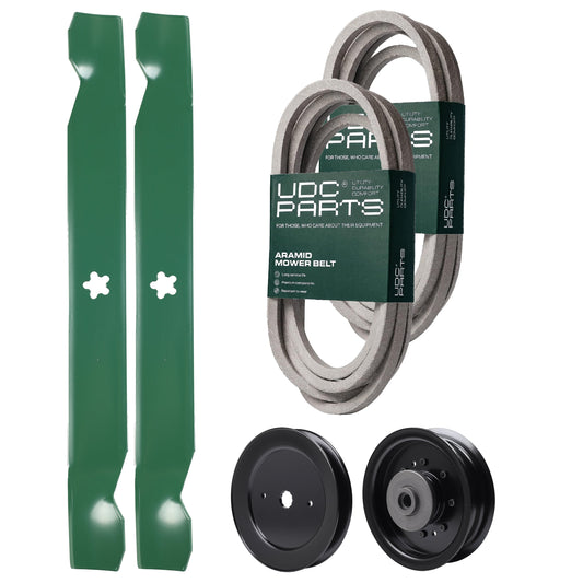 UDC Parts Mower Kit / Belt 539114557 + Belt 539117245 + Pulley 129861 + Pulley 532196104 + 2 Pack Blades 138971 / Fits Husqvarna RZ4619 RZ4620 RZ5422 RZ5424 MOWER PARTS - UDC Parts Mower Kit / Belt 539114557 + Belt 539117245 + Pulley 129861 + Pulley 532196104 + 2 Pack Blades 138971 / Fits Husqvarna RZ4619 RZ4620 RZ5422 RZ5424