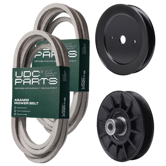 UDC Parts Mower Kit / Belt 196103 + Belt 197242 + Pulley 129861 + Pulley 532194326 / Fits Husqvarna GTH260 GTH260 XP GTH264T YTH24V48 MOWER PARTS - UDC Parts Mower Kit / Belt 196103 + Belt 197242 + Pulley 129861 + Pulley 532194326 / Fits Husqvarna GTH260 GTH260 XP GTH264T YTH24V48