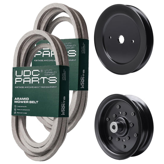 UDC Parts Mower Kit / Belt 196103 + Belt 197242 + Pulley 129861 + Pulley 532196106 / Fits Husqvarna GTH264T YTH24V48 MOWER PARTS - UDC Parts Mower Kit / Belt 196103 + Belt 197242 + Pulley 129861 + Pulley 532196106 / Fits Husqvarna GTH264T YTH24V48