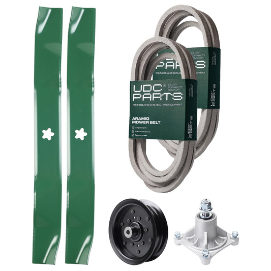UDC Parts Mower Kit / Belt 539114557 + Belt 539117245 + Pulley 532196106 + Spindle 532174356 + 2 Pack Blades 134149 / Fits Husqvarna RZ4219 RZ4619 RZ4620 RZ5422 RZ5424 MOWER PARTS - UDC Parts Mower Kit / Belt 539114557 + Belt 539117245 + Pulley 532196106 + Spindle 532174356 + 2 Pack Blades 134149 / Fits Husqvarna RZ4219 RZ4619 RZ4620 RZ5422 RZ5424