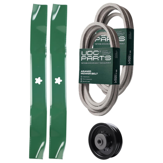 UDC Parts Mower Kit / Belt 539114557 + Belt 539117245 + Pulley 532196104 + 2 Pack Blades 134149 / Fits Husqvarna RZ4619 RZ4620 RZ5422 RZ5424 MOWER PARTS - UDC Parts Mower Kit / Belt 539114557 + Belt 539117245 + Pulley 532196104 + 2 Pack Blades 134149 / Fits Husqvarna RZ4619 RZ4620 RZ5422 RZ5424