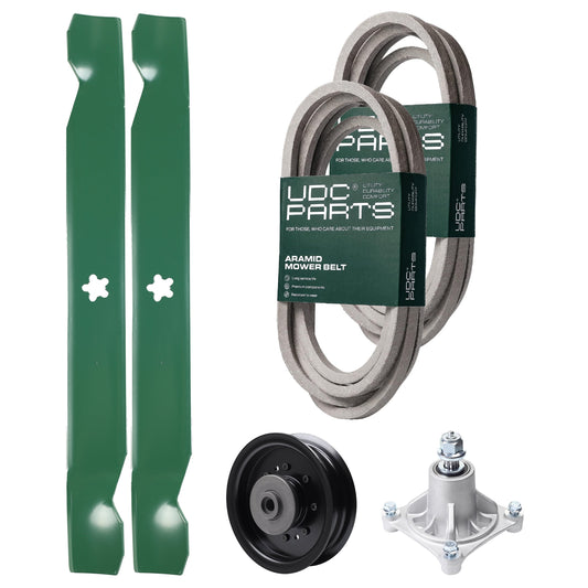 UDC Parts Mower Kit / Belt 539114557 + Belt 539117245 + Pulley 532196104 + Spindle 532174356 + 2 Pack Blades 138971 / Fits Husqvarna RZ4619 RZ4620 RZ5422 RZ5424 MOWER PARTS - UDC Parts Mower Kit / Belt 539114557 + Belt 539117245 + Pulley 532196104 + Spindle 532174356 + 2 Pack Blades 138971 / Fits Husqvarna RZ4619 RZ4620 RZ5422 RZ5424