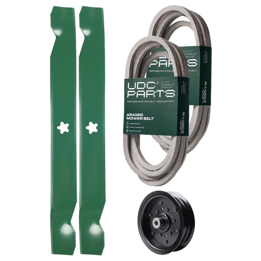 UDC Parts Mower Kit / Belt 539114557 + Belt 539117245 + Pulley 532196106 + 2 Pack Blades 138971 / Fits Husqvarna RZ4219 RZ4619 RZ4620 RZ5422 RZ5424 MOWER PARTS - UDC Parts Mower Kit / Belt 539114557 + Belt 539117245 + Pulley 532196106 + 2 Pack Blades 138971 / Fits Husqvarna RZ4219 RZ4619 RZ4620 RZ5422 RZ5424