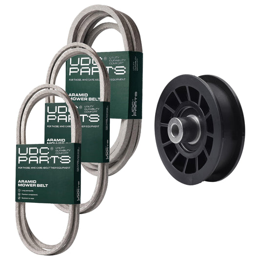 UDC Parts Mower Kit / Belt 130969 + Belt 140218 + Belt 196103 + Pulley 532194327 / Fits Statesman SOGT26H54 MOWER PARTS - UDC Parts Mower Kit / Belt 130969 + Belt 140218 + Belt 196103 + Pulley 532194327 / Fits Statesman SOGT26H54