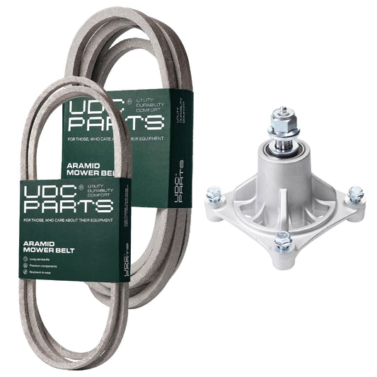 UDC Parts Mower Kit / Belt 140218 + Belt 197242 + Spindle 532174356 / Fits Husqvarna YTH1848 XP MOWER PARTS - UDC Parts Mower Kit / Belt 140218 + Belt 197242 + Spindle 532174356 / Fits Husqvarna YTH1848 XP