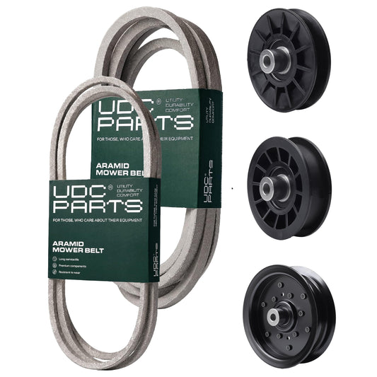 UDC Parts Mower Kit / Belt 140294 + Belt 197242 + Pulley 532194326 + Pulley 532194327 + Pulley 532196106 / Fits Husqvarna R53W MOWER PARTS - UDC Parts Mower Kit / Belt 140294 + Belt 197242 + Pulley 532194326 + Pulley 532194327 + Pulley 532196106 / Fits Husqvarna R53W