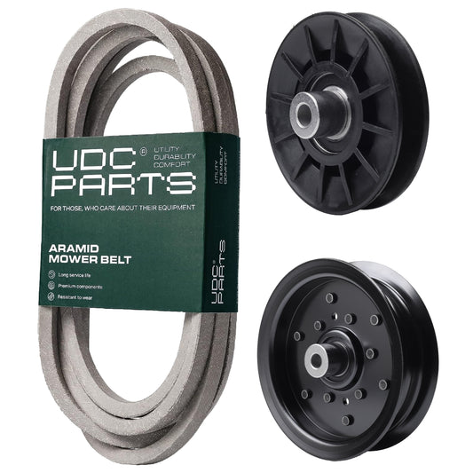 UDC Parts Mower Kit / Belt 197242 + Pulley 532194326 + Pulley 532196106 / Fits Poulan Pro PB20VA48 PB22H48YT PB23H48LGT PB23H48YT PB24H48YT PBGT22H48 PP20VH48 PP22V48 PP22VA48 PPLGT2248 XT22H48YT MOWER PARTS - UDC Parts Mower Kit / Belt 197242 + Pulley 532194326 + Pulley 532196106 / Fits Poulan Pro PB20VA48 PB22H48YT PB23H48LGT PB23H48YT PB24H48YT PBGT22H48 PP20VH48 PP22V48 PP22VA48 PPLGT2248 XT22H48YT