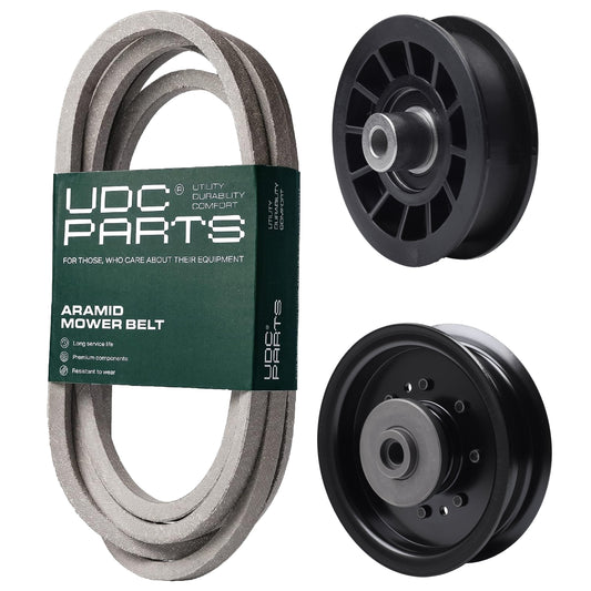 UDC Parts Mower Kit / Belt 197242 + Pulley 532196104 + Pulley 532194327 / Fits Husqvarna YTH220 Twin YTH2448T MOWER PARTS - UDC Parts Mower Kit / Belt 197242 + Pulley 532196104 + Pulley 532194327 / Fits Husqvarna YTH220 Twin YTH2448T