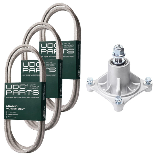 UDC Parts Mower Kit / Belt 130969 + Belt 140294 + Belt 180808 + Spindle 532174356 / Fits Husqvarna YTH1848 XP MOWER PARTS - UDC Parts Mower Kit / Belt 130969 + Belt 140294 + Belt 180808 + Spindle 532174356 / Fits Husqvarna YTH1848 XP