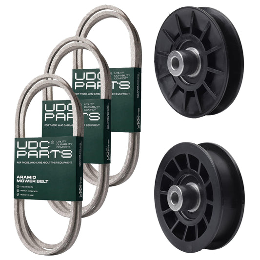 UDC Parts Mower Kit / Belt 130969 + Belt 138255 + Belt 197253 + Pulley 532194326 + Pulley 532194327 / Fits Jonsered LT2217A MOWER PARTS - UDC Parts Mower Kit / Belt 130969 + Belt 138255 + Belt 197253 + Pulley 532194326 + Pulley 532194327 / Fits Jonsered LT2217A