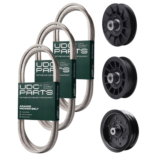 UDC Parts Mower Kit / Belt 130969 + Belt 140218 + Belt 144959 + Pulley 532194326 + Pulley 532196106 + Pulley 532194327 / Fits Husqvarna LTH171 MOWER PARTS - UDC Parts Mower Kit / Belt 130969 + Belt 140218 + Belt 144959 + Pulley 532194326 + Pulley 532196106 + Pulley 532194327 / Fits Husqvarna LTH171