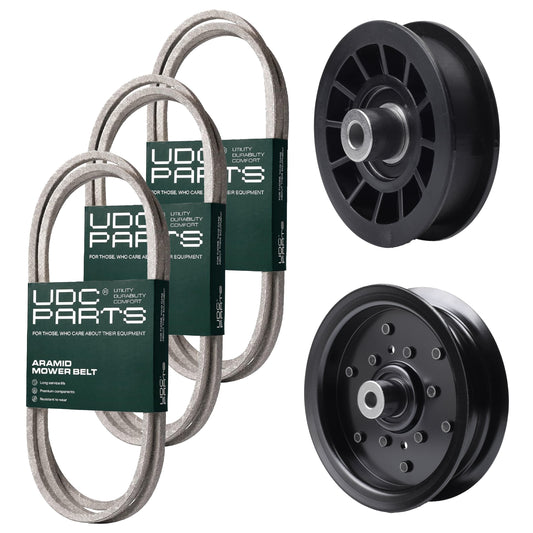 UDC Parts Mower Kit / Belt 130969 + Belt 140218 + Belt 197253 + Pulley 532196106 + Pulley 532194327 / Fits Jonsered LT2216A2 LT2217A MOWER PARTS - UDC Parts Mower Kit / Belt 130969 + Belt 140218 + Belt 197253 + Pulley 532196106 + Pulley 532194327 / Fits Jonsered LT2216A2 LT2217A