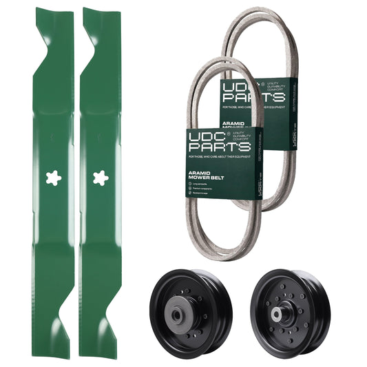 UDC Parts Mower Kit / Belt 130969 + Belt 405143 + Pulley 532196104 + Pulley 532196106 + 2 Pack Blades 405380 / Fits Husqvarna YTH220 Twin MOWER PARTS - UDC Parts Mower Kit / Belt 130969 + Belt 405143 + Pulley 532196104 + Pulley 532196106 + 2 Pack Blades 405380 / Fits Husqvarna YTH220 Twin
