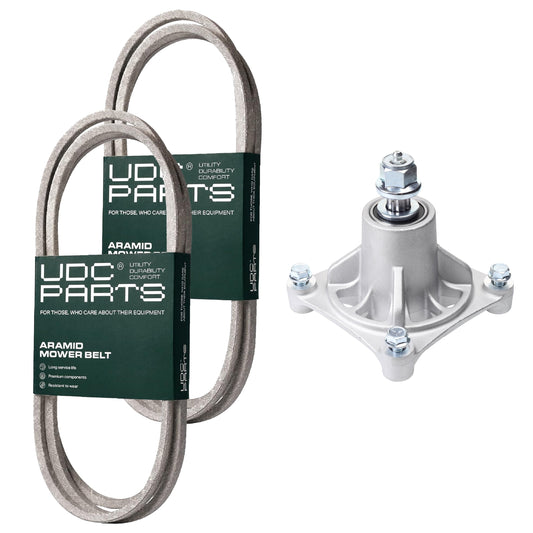 UDC Parts Mower Kit / Belt 144959 + Belt 180808 + Spindle 532174356 / Fits Husqvarna GTH250 MOWER PARTS - UDC Parts Mower Kit / Belt 144959 + Belt 180808 + Spindle 532174356 / Fits Husqvarna GTH250