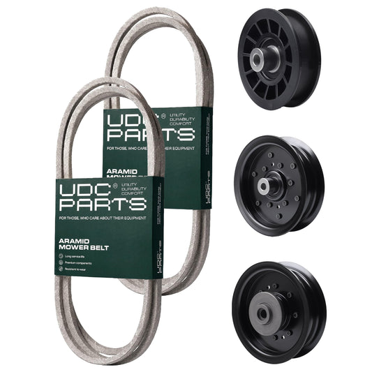 UDC Parts Mower Kit / Belt 130969 + Belt 140218 + Pulley 532196104 + Pulley 532196106 + Pulley 532194327 / Fits Poulan Pro PBGT22H48 MOWER PARTS - UDC Parts Mower Kit / Belt 130969 + Belt 140218 + Pulley 532196104 + Pulley 532196106 + Pulley 532194327 / Fits Poulan Pro PBGT22H48