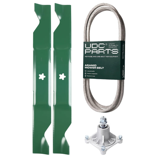 UDC Parts Mower Kit / Belt 194346 + Spindle 532174356 + 2 Pack Blades 405380 / Fits Husqvarna LT1597 MOWER PARTS - UDC Parts Mower Kit / Belt 194346 + Spindle 532174356 + 2 Pack Blades 405380 / Fits Husqvarna LT1597