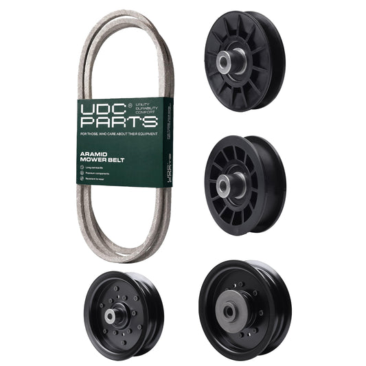 UDC Parts Mower Kit / Belt 130969 + Pulley 532194326 + Pulley 532196104 + Pulley 532196106 + Pulley 532194327 / Fits Husqvarna YTH220 Twin YTH2448T MOWER PARTS - UDC Parts Mower Kit / Belt 130969 + Pulley 532194326 + Pulley 532196104 + Pulley 532196106 + Pulley 532194327 / Fits Husqvarna YTH220 Twin YTH2448T