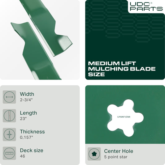UDC Parts 532405380 Lawn Mower Blades for Husqvarna 46 Inch YTH22V46 Z246 YT46LS YTH20K46 YTH21K46 YTH22K46 YTA22V46 RZ4623 405380 Craftsman CMXGZAM110147 594892801 PP21011 Ariens /Medium Lift /2 Pack Bulk Lawn Mower Blades -  UDC Parts 532405380 Lawn Mower Blades for Husqvarna 46 Inch YTH22V46 Z246 YT46LS YTH20K46 YTH21K46 YTH22K46 YTA22V46 RZ4623 405380 Craftsman CMXGZAM110147 594892801 PP21011 Ariens /Medium Lift /2 Pack