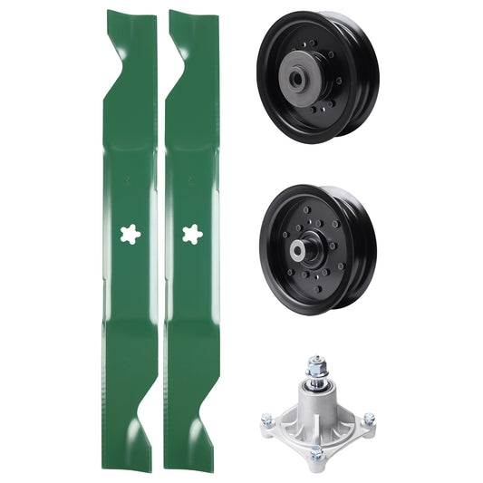 UDC Parts Mower Kit / Pulley 532196106 + Pulley 532196104 + Spindle 532174356 + 2 Pack Blades 405380 / Fits Husqvarna LSZ4622 LSZ5422 LSZ5424 MOWER PARTS - UDC Parts Mower Kit / Pulley 532196106 + Pulley 532196104 + Spindle 532174356 + 2 Pack Blades 405380 / Fits Husqvarna LSZ4622 LSZ5422 LSZ5424