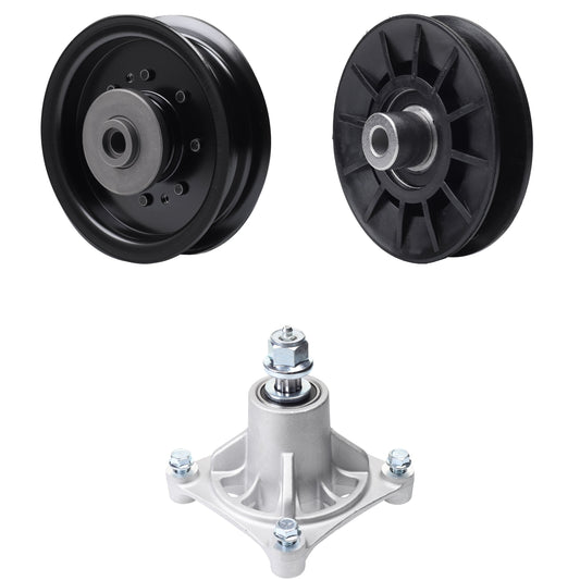 UDC Parts Mower Kit / Pulley 532194326 + Pulley 532196104 + Spindle 532174356 / Fits Husqvarna LT1597 MOWER PARTS - UDC Parts Mower Kit / Pulley 532194326 + Pulley 532196104 + Spindle 532174356 / Fits Husqvarna LT1597