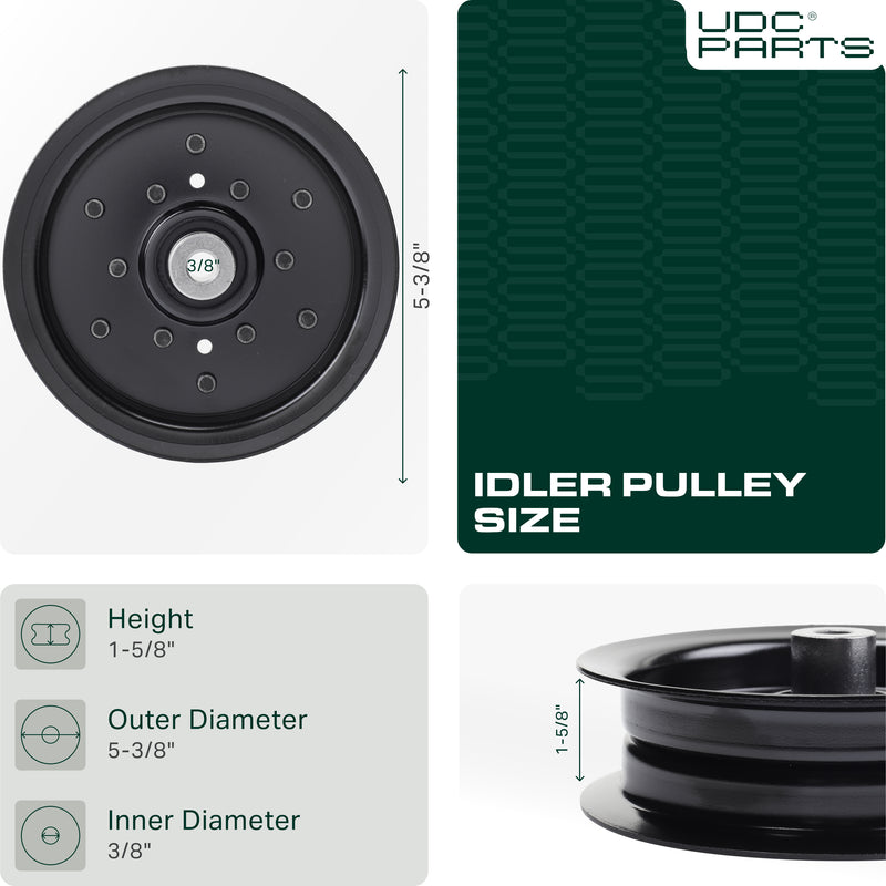 UDC Parts 532196106 Idler Pulley/ 42 46 48 54 inch deck/ for Craftsman Husqvarna Ariens Poulan 197379 196106 MZ 54 RZ 5424 YTH24K48 2042 LS  UDC Parts 532196106 Idler Pulley/ 42 46 48 54 inch deck/ for Craftsman Husqvarna Ariens Poulan 197379 196106 MZ 54 RZ 5424 YTH24K48 2042 LS