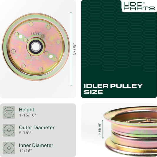 UDC Parts 539132728 Idler Pulley / 46 inch deck / for Husqvarna 589766101 589766102 539131148 539112196 Craftsman 196104 197380 Z4218 Z4219 Z4824 Z5426  UDC Parts 539132728 Idler Pulley / 46 inch deck / for Husqvarna 589766101 589766102 539131148 539112196 Craftsman 196104 197380 Z4218 Z4219 Z4824 Z5426