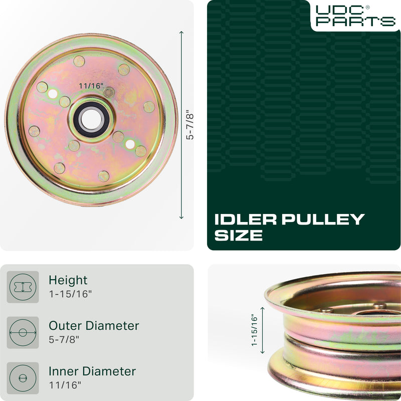 UDC Parts 539132728 Idler Pulley / 46 inch deck / for Husqvarna 589766101 589766102 539131148 539112196 Craftsman 196104 197380 Z4218 Z4219 Z4824 Z5426  UDC Parts 539132728 Idler Pulley / 46 inch deck / for Husqvarna 589766101 589766102 539131148 539112196 Craftsman 196104 197380 Z4218 Z4219 Z4824 Z5426