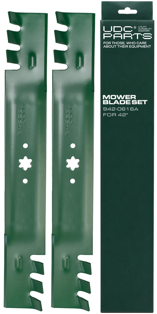 MOWER PARTS - 942-0616A 6 Star Lawn Mower Blades Replacement for Cub Cadet 42 Inch XT1 LT42 RZT42 LTX1040 Craftsman T110 T210 742-0616A 942-0616 742-0616 Troy Bilt Huskee LT4200 / 2 Pack Gator Mulching