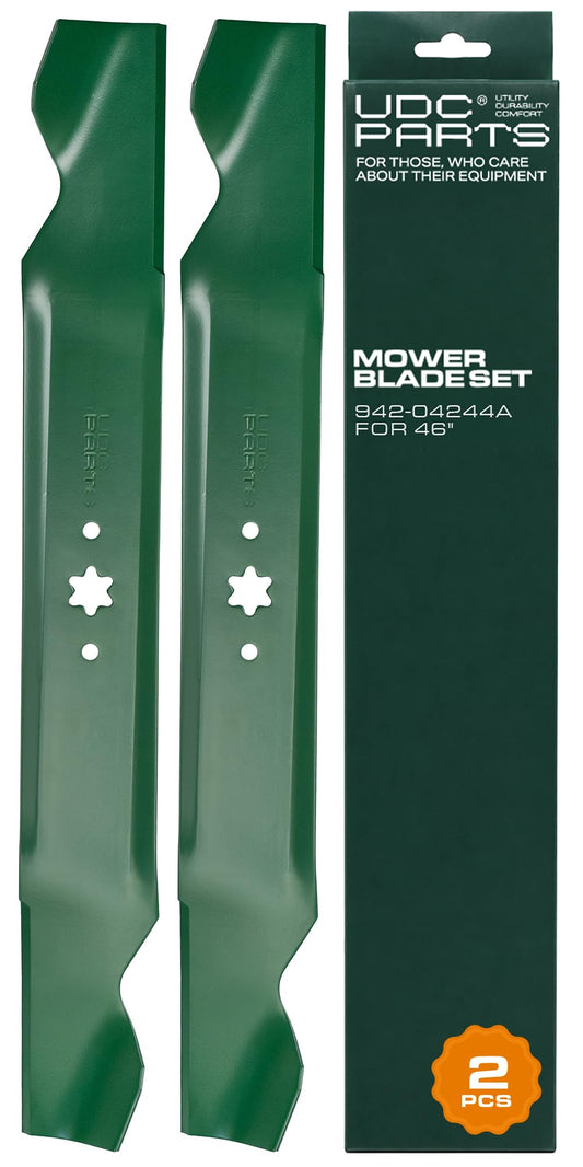 MOWER PARTS - 942-04244A Mower Blades Replacement for Cub Cadet 46 Inch XT1 LT46 LTX1045 LTX 1046 942-04290 942-04290A RZT L46 XT2 Craftsman T240 942-04244 Troy Bilt 742-04290/Mulching 6 Point Star 2 Pack