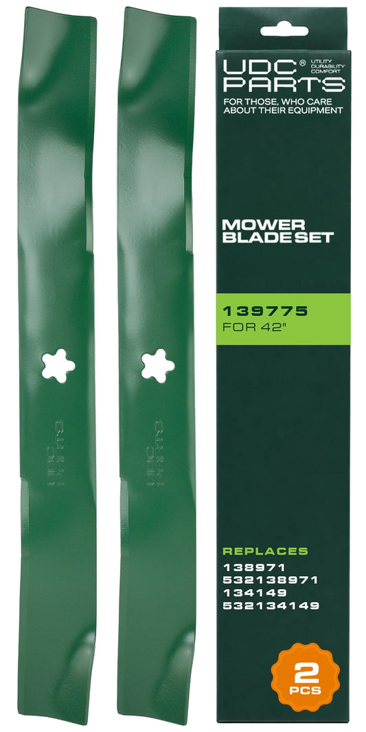 139775 Mower Blades Replacement for Husqvarna 42 Inch LTH2042 LT18542 LT16542 LTH18542 532139775 594893101 Craftsman YTH22V42 Poulan PBA195H42LT PB20A42LT AYP / 2 Pack Mulching Blades OEM–Equivalent Poulan Mower Blades - 139775 Mower Blades Replacement for Husqvarna 42 Inch LTH2042 LT18542 LT16542 LTH18542 532139775 594893101 Craftsman YTH22V42 Poulan PBA195H42LT PB20A42LT AYP / 2 Pack Mulching Blades