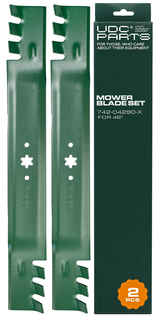 Columbia Aftermarket Parts - 942-04290-X Mower Gator Mulching Blades 6 Point Star Replacement for Cub Cadet 46 Inch LTX 1045 1046 XT1 LT46 XT2 LX46 742-04290-X 942-04244A 942-04290A Craftsman Troy Bilt / 2 Pack