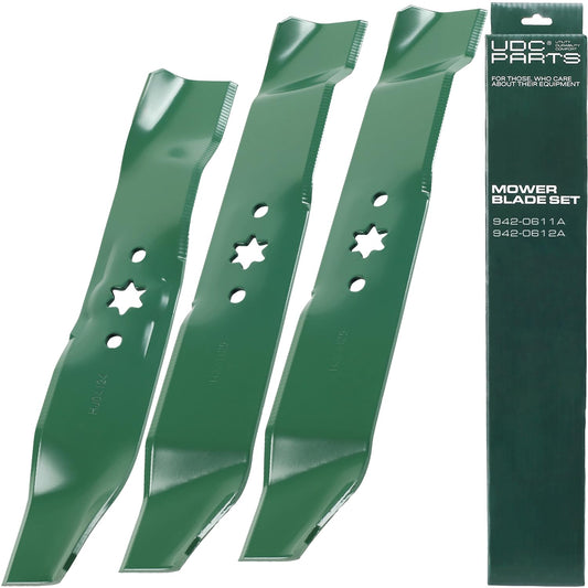 942-0611A 942-0612A Mower Blades Replacement for Cub Cadet 46 Inch LT1045 LT1046 742-0611A 742-0611 742-0612A 742-0612 942-04124 942-04125 i1046 1180 Troy Bilt 742-04125 / 3 Pack Mulching Aftermarket Columbia Lawn Mower Parts - 942-0611A 942-0612A Mower Blades Replacement for Cub Cadet 46 Inch LT1045 LT1046 742-0611A 742-0611 742-0612A 742-0612 942-04124 942-04125 i1046 1180 Troy Bilt 742-04125 / 3 Pack Mulching