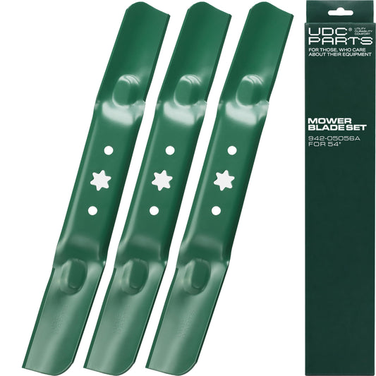 MOWER PARTS - 942-05056A Mower Blades 6 Point Star Replacement for Cub Cadet Ultima 54 Inch Craftsman Z560 T310 Z6900 Troy Bilt Mustang XT1 XT2 RZT L54 942-05056 742-05056 742-05056A / 3 Pack