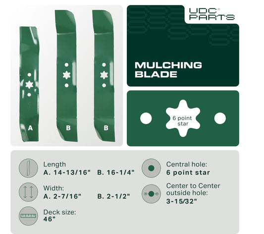 942-0611A 942-0612A Mower Blades Replacement for Cub Cadet 46 Inch LT1045 LT1046 742-0611A 742-0611 742-0612A 742-0612 942-04124 942-04125 i1046 1180 Troy Bilt 742-04125 / 3 Pack Mulching Aftermarket White Outdoor Lawn Mower Parts - 942-0611A 942-0612A Mower Blades Replacement for Cub Cadet 46 Inch LT1045 LT1046 742-0611A 742-0611 742-0612A 742-0612 942-04124 942-04125 i1046 1180 Troy Bilt 742-04125 / 3 Pack Mulching