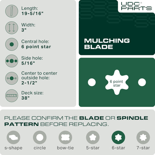 942-0610A Mulching Blades Replacement for Cub Cadet Yard Machines MTD Bolens Troy Bilt Huskee LT3800 Murray M115-38 38 Inch 742-0610 742-0610A 7420610 942-0610 GW-7420610 33020 / 2 Pack Aftermarket White Outdoor Lawn Mower Parts - 942-0610A Mulching Blades Replacement for Cub Cadet Yard Machines MTD Bolens Troy Bilt Huskee LT3800 Murray M115-38 38 Inch 742-0610 742-0610A 7420610 942-0610 GW-7420610 33020 / 2 Pack