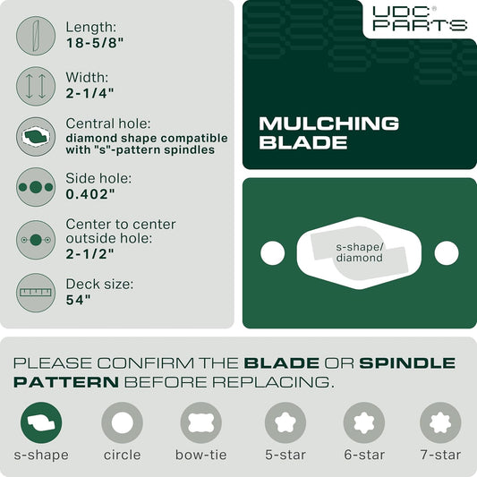 UDC Parts 742-05086 S-Shape Mower Blades Replacement for Cub Cadet 54 Inch ZTS2 742P05086 Craftsman CMXGZAM110194 Z5800 T3200 Z7600 TT440 Troy Bilt 490-110-C194 490-110-F194 ZT1 ZT2 / 3 Pack High Lift OEM–Equivalent Troy Bilt Mower Blades - UDC Parts 742-05086 S-Shape Mower Blades Replacement for Cub Cadet 54 Inch ZTS2 742P05086 Craftsman CMXGZAM110194 Z5800 T3200 Z7600 TT440 Troy Bilt 490-110-C194 490-110-F194 ZT1 ZT2 / 3 Pack High Lift