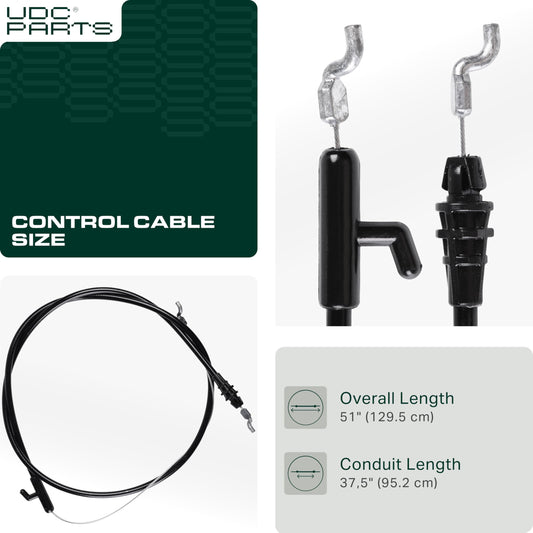 946-04661A 51-inch Control Cable Replacement for Troy Bilt TB110 TB230 TB100 TB130XP TB240 TB280ES TB330 746-04661A 946-04661 746-04661 MTD Cub Cadet Craftsman Yard Machines Craftsman Aftermarket Parts - 946-04661A 51-inch Control Cable Replacement for Troy Bilt TB110 TB230 TB100 TB130XP TB240 TB280ES TB330 746-04661A 946-04661 746-04661 MTD Cub Cadet Craftsman Yard Machines