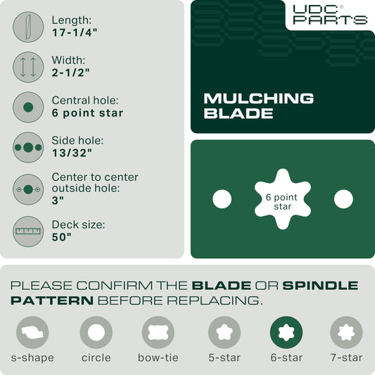 942-05052A Mower Blades 6 Point Star Replacement for Cub Cadet 50 Inch XT1 LT50 GT50 RZT50 L50 S50 XT2 LX50 Troy Bilt Mustang XP Craftsman Z550 T260 742-05052A / Medium Lift Mulching 3 Pack Mower Blades - 942-05052A Mower Blades 6 Point Star Replacement for Cub Cadet 50 Inch XT1 LT50 GT50 RZT50 L50 S50 XT2 LX50 Troy Bilt Mustang XP Craftsman Z550 T260 742-05052A / Medium Lift Mulching 3 Pack