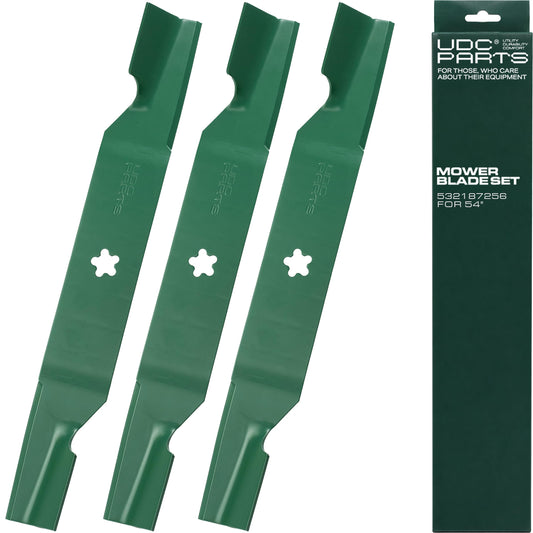 UDC Parts 532187256 Lawn Mower Blades for Husqvarna 54 Inch Z254 YTH2454 LGT2554 LGT2654 RZ5424 YTH24V54 YTH24K54 187256 187254 532187254 Craftsman Poulan / 3 Pack High Lift OEM–Equivalent Poulan Mower Blades - UDC Parts 532187256 Lawn Mower Blades for Husqvarna 54 Inch Z254 YTH2454 LGT2554 LGT2654 RZ5424 YTH24V54 YTH24K54 187256 187254 532187254 Craftsman Poulan / 3 Pack High Lift