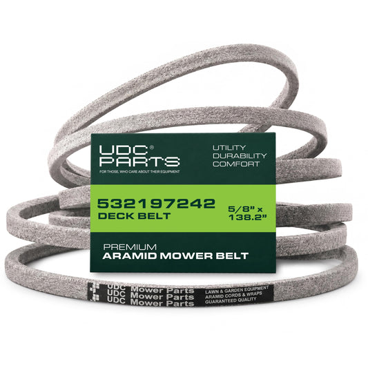 Husqvarna Aftermarket Parts - 532197242, 593773401 Mower Deck Belt Replacement for Husqvarna YTH24V48, YTH24K48, YTA24V48 & More | 48-in Deck | Aramid Cord