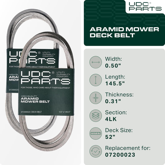 07200023, M154960 Mower Deck Belt Replacement for Ariens, Gravely & More | 52-in Deck | Aramid Cord MOWER PARTS - 07200023, M154960 Mower Deck Belt Replacement for Ariens, Gravely & More | 52-in Deck | Aramid Cord