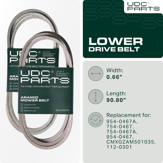 954-0467A, 954-0467 Mower Drive Belt Replacement for Craftsman LT2000 | Toro LX460, LX420 & More | Aramid Cord Yard-Machines Aftermarket Parts - 954-0467A, 954-0467 Mower Drive Belt Replacement for Craftsman LT2000 | Toro LX460, LX420 & More | Aramid Cord