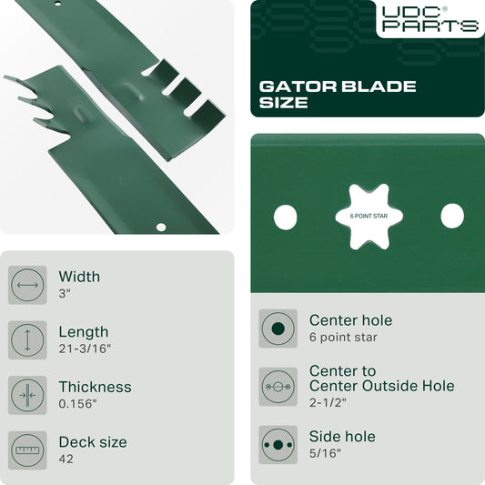 UDC Parts 942-0616A Mower Blades 6 Point Star for Cub Cadet 42 Inch XT1 LT42 XT2 RZT42 Craftsman T110 Z6000 T210 Troy Bilt Pony Bronco MTD 742-0616A 742-0616 Huskee LT4200/Gator Mulching Blades 2 Pack  UDC Parts 942-0616A Mower Blades 6 Point Star for Cub Cadet 42 Inch XT1 LT42 XT2 RZT42 Craftsman T110 Z6000 T210 Troy Bilt Pony Bronco MTD 742-0616A 742-0616 Huskee LT4200/Gator Mulching Blades 2 Pack