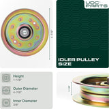 UDC Parts 956-04129 Idler Pulley / 42 46 48 50 54 inch deck / for Cub Cadet MTD 956-04129C 756-04129B 756-04129C 753-08171 756-04129C  UDC Parts 956-04129 Idler Pulley / 42 46 48 50 54 inch deck / for Cub Cadet MTD 956-04129C 756-04129B 756-04129C 753-08171 756-04129C