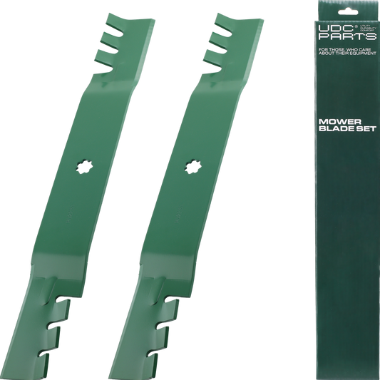 UDC Parts GY20850 Mower Blades for John Deere 42 Inch D110 D105 D130 S100 S110 S240 X300 E100 E130 E110 D100 LA135 LA115 E120 Z225 LA105 AM141033 GX22151 AM131033 AM137333/Gator Mulching Blades 2 Pack Products -  UDC Parts GY20850 Mower Blades for John Deere 42 Inch D110 D105 D130 S100 S110 S240 X300 E100 E130 E110 D100 LA135 LA115 E120 Z225 LA105 AM141033 GX22151 AM131033 AM137333/Gator Mulching Blades 2 Pack